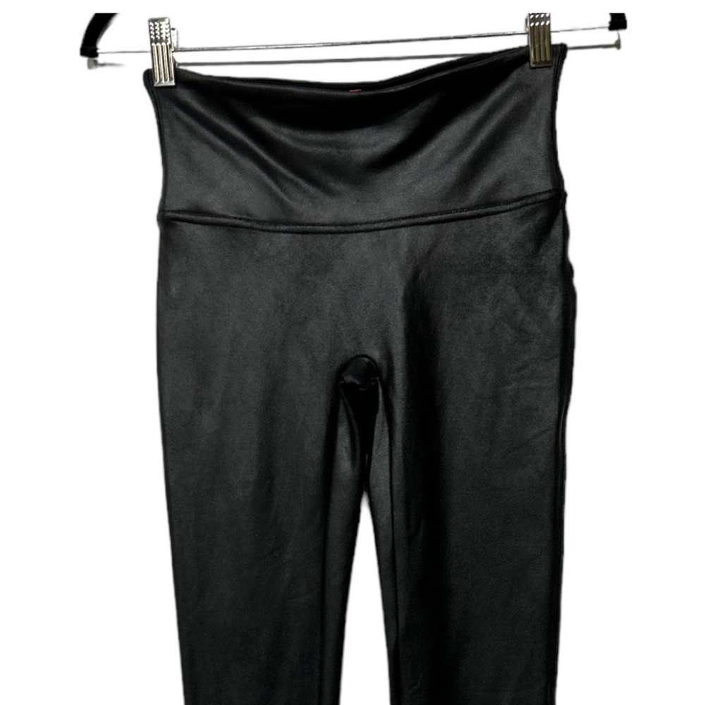 SPANX Black Faux Leather Leggings Sz Medium NEW - Picture 4 of 13